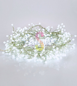 Гирлянда Мишура, 3м, 288 LED, 220В, прозрачный ПВХ, белая, IP20, с контроллером, Neon-Night