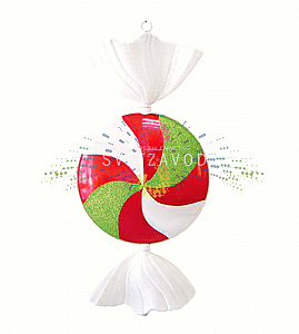 Елочная фигура Леденец, 102см, белый+красный+зеленый, пластик, 2шт/уп, Neon-Night