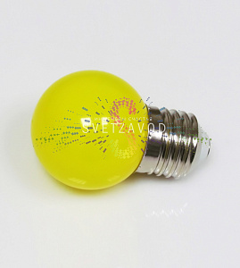 Декоративная лампа, Е27, 5 LED, 1Вт, Ø40мм, желтая