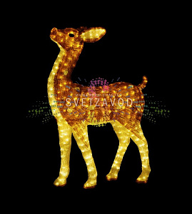 Акриловая фигура 3D Олененок благородный, коричневый, 100 см, 1800 LED, 24В, с трансформатором