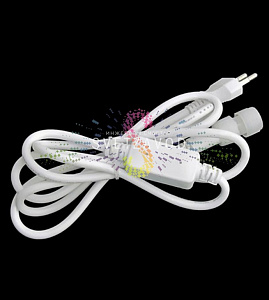 Силовой шнур с диодным мостом для светодиодного дюралайта 3W Ø 13мм, белый, до 100м