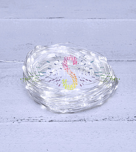 Гирлянда Роса, 20м, 200 LED, 12В, белая, IP44, с блоком питания, Neon-Night