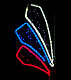 Светодиодная консоль "Ромбы триколор", 70 см, белая, синяя, красная