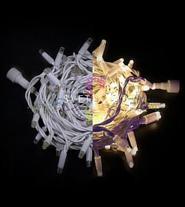 Гирлянда-нить Стринг Лайт, 24В, фиксинг, теплая белая, 10м, белая резина, IP65, Rich Led