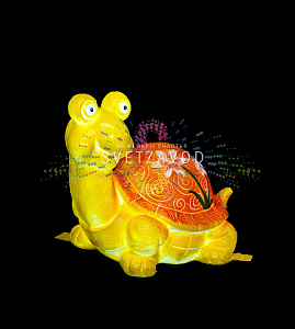 Светодиодная фигура из стекловолокна Черепаха с цветком, 40 см, 24В, с трансформатором, IP65