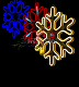 Светодиодная Снежинка, 40см, теплая белая, неон, с эффектом тающих сосулек, 220В, IP65