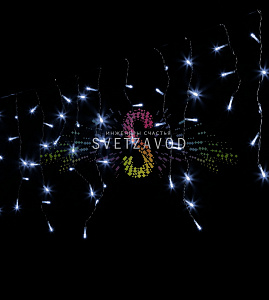 Светодиодная бахрома Айсикл, 3х0,5м, фиксинг, 220В, белая, черный ПВХ, IP54, Rich Led