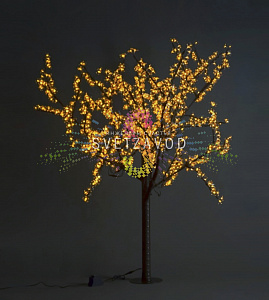 Светодиодное дерево Сакура, 1,9 м, Ø1,5 м, желтое, 36B, 972LED, IP54