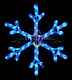 Светодиодная Снежинка, 52см, синяя, фиксинг, 220В, IP65