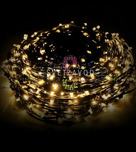 Клип Лайт 12В, фиксинг, теплый белый, 666 LED, 100м, темно-зеленый ПВХ, IP65, с трансформатором