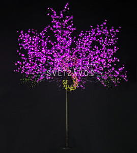 Светодиодное дерево Сакура, 2,5 м, Ø2 м, розовое, 24B, 1728LED, IP65