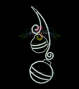 Светодиодная консоль "Новогодние шары" 200х60 см, белая