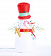 Надувная фигура 3D Снеговик в красном цилиндре, 120 см, 12В, с компрессором и адаптером