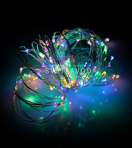 Гирлянда Роса, 10м, 100 LED, 12В, мульти, IP65, без блока питания
