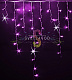 Светодиодная бахрома Айсикл, 3х0,9м, мерцающая, 220В, розовая, прозрачный ПВХ, IP54, Rich Led