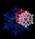 Светодиодная Снежинка, 40см, синяя, неон, с эффектом тающих сосулек, 220В, IP65