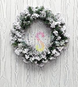 Рождественский еловый венок заснеженный, Ø45см, ветки ПВХ, Neon-Night