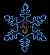 Светодиодная Снежинка, 75см, синяя, фиксинг, 220В, IP65