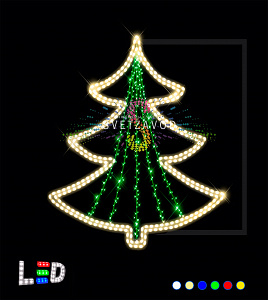 Светодиодная консоль "Елочка новогодняя" 130 см, теплая белая, зеленая