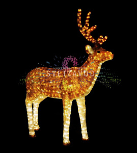 Акриловая фигура 3D Олень папа, коричневый, 160 см, 2000 LED, 24В, с трансформатором