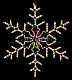 Светодиодная Снежинка, 95см, белая теплая, фиксинг, 220В, IP65