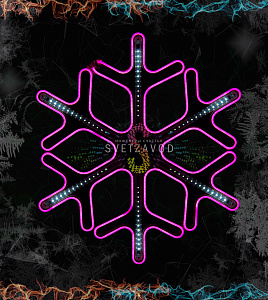 Светодиодная Снежинка, 60см, розовая, неон, с эффектом тающих сосулек, 220В, IP65