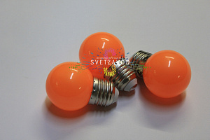 Декоративная лампа, Е27, 4 LED, 1,2Вт, Ø45мм, оранжевая, диммируемая