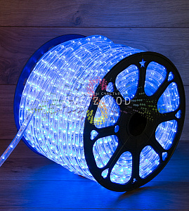 Светодиодный дюралайт, Ø 13мм, 220В, 2W, 30 led/м, фиксинг, синий, 100м, Neon-Night