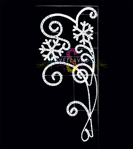 Светодиодная консоль "Снежные узоры", 180х80 см, белая