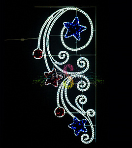 Светодиодная консоль "Звездный виток" 200х93 см, белая, синяя, красная