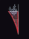 Светодиодная консоль "Звездный мотив", 200х65 см, красная