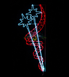 Светодиодная консоль к 9 мая "Салют", 150х60 см, белый, красный