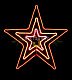 Светодиодная звезда 83см, красная, чейзинг, неон, 12B, IP65