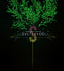 Светодиодное дерево Сакура, 3,5 м, Ø3 м, зеленое, 24B, 2688LED, IP65
