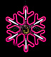 Светодиодная Снежинка, 40см, розовая, неон, с эффектом тающих сосулек, 220В, IP65