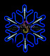 Светодиодная Снежинка, 40см, синяя, неон, с эффектом тающих сосулек, 220В, IP65