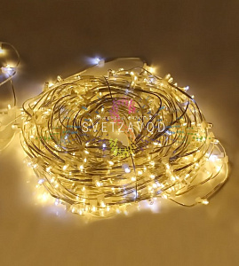 Клип Лайт 12В, мерцающий, WF, теплый белый, 667LED, 100м, прозрачный ПВХ, с защитным колпачком,IP64