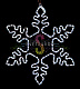 Светодиодная Снежинка, 75см, белая, фиксинг, 220В, IP65