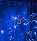 Светодиодный дождь 2х1,5м, синий, мерцающий, BF, белый ПВХ, 24В, IP65
