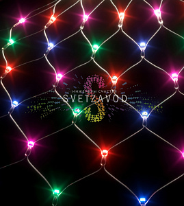 Световая сеть, 2х3м, 220В, мульти RGPB, прозрачный ПВХ, IP54, с контроллером, Rich Led