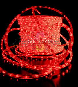 Светодиодный дюралайт, Ø 13мм, 220В, 2W, 36 led/м, фиксинг, красный, шаг 1м, 100м