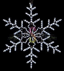 Светодиодная Снежинка, 95см, белая, фиксинг, 220В, IP65