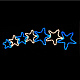 Светодиодная перетяжка "Семь звезд" 300х90 см, белая, синяя
