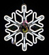 Светодиодная Снежинка, 40см, белая, неон, с эффектом тающих сосулек, 220В, IP65
