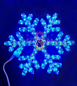 Светодиодная Снежинка, 40см, синяя, фиксинг, 220В, IP65, Riсh Lеd