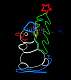 Светодиодная консоль "Снеговик с елкой", 200х100 см
