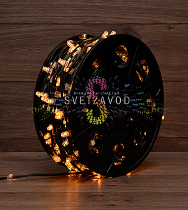 Клип Лайт 12В, фиксинг, желтый, 665 LED, 100м, темно-зеленый ПВХ, IP65, Neon-Night