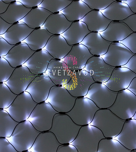 Световая сеть, 2х3м, 220В, белая, мерцающая, белый Flash, черный ПВХ, IP54