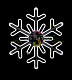 Светодиодная Снежинка, 80см, белая, неон, с эффектом тающих сосулек, 220В, IP65