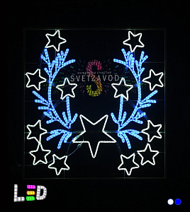Светодиодная консоль "Синие звезды", 150х145 см, синяя, белая